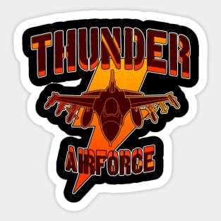 Thunder airforce military jet art Sticker